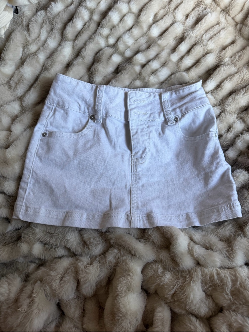 Princess Polly White Denim Mini Skirt